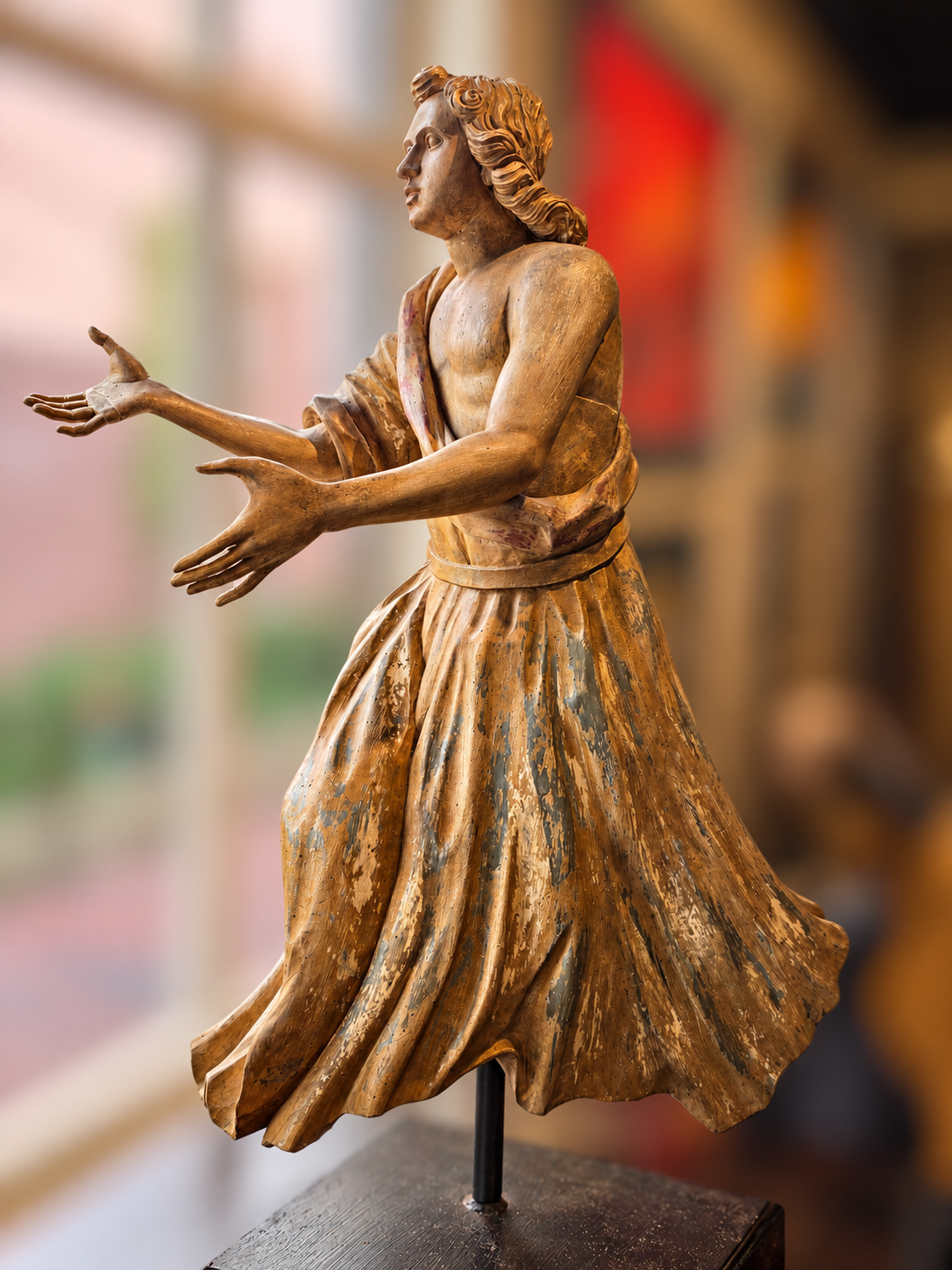 Pair of Wood Carved Neoclassical Style Angels