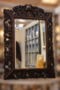 Italian Carved Victorian Mirror With Beveled Edge