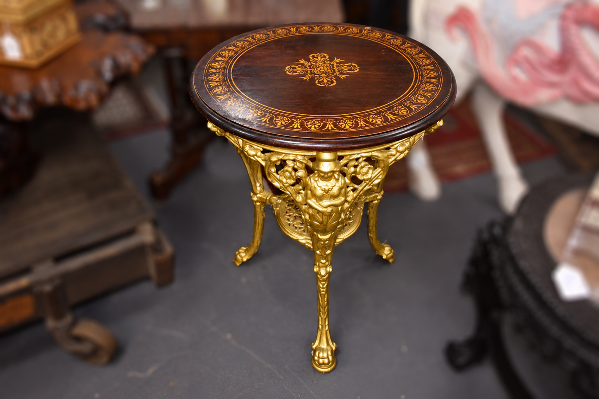 Ornate Cast Iron Antique Table