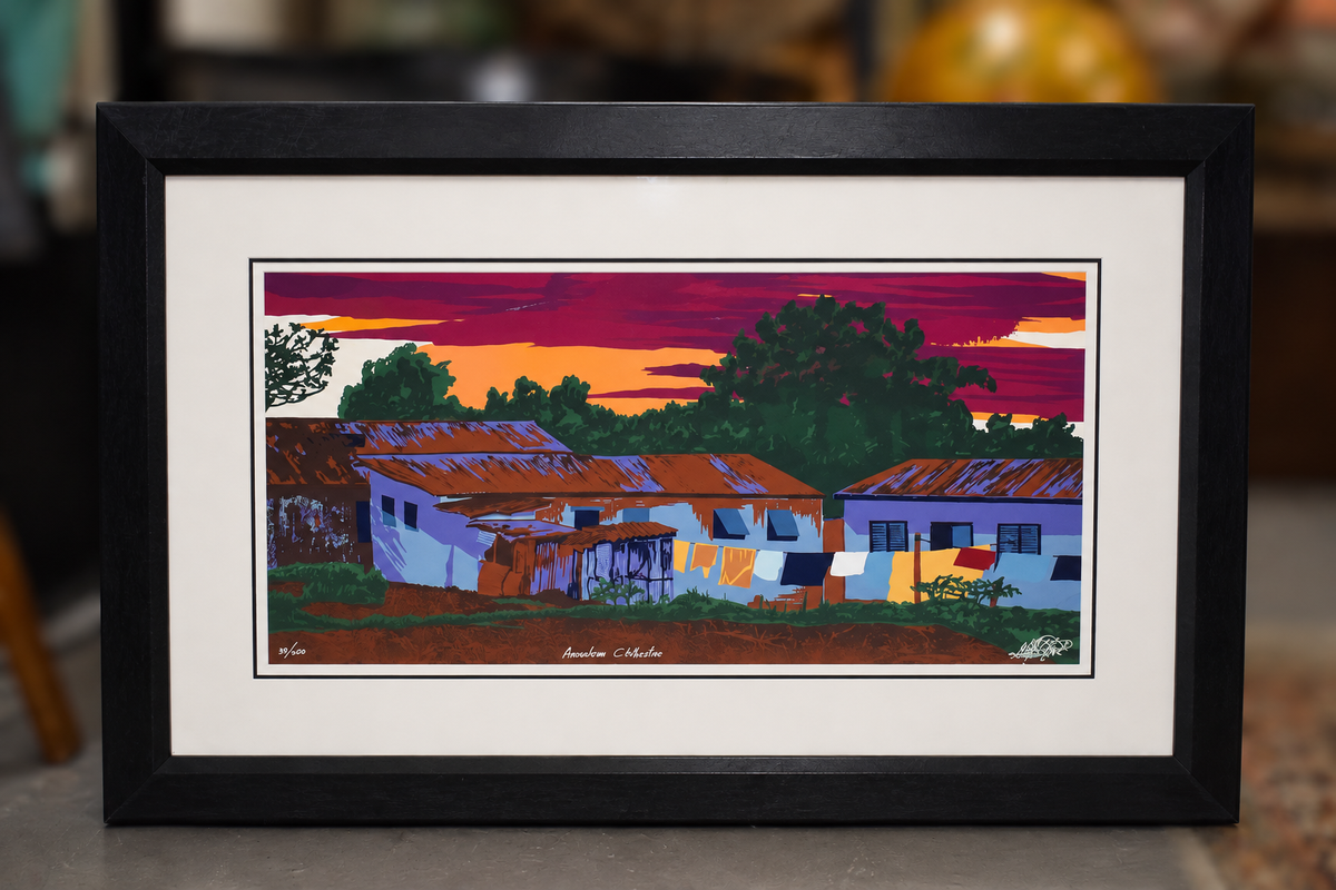  Colorful Clothesline Village Print