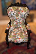 Victorian-Style Carved Mahogany Armchair