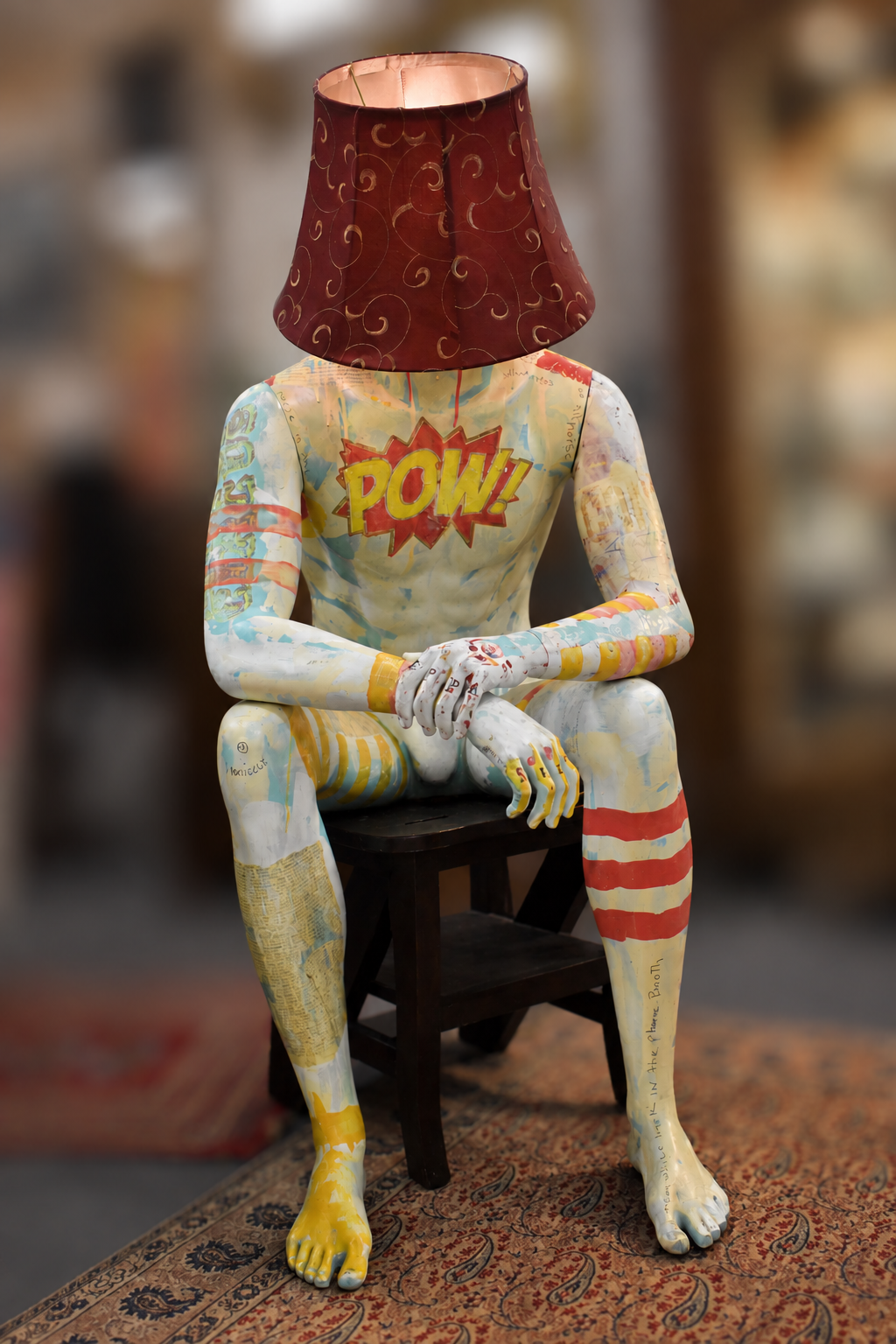 “I’m Thinking About It” Pop Art Mannequin Lamp with Chair