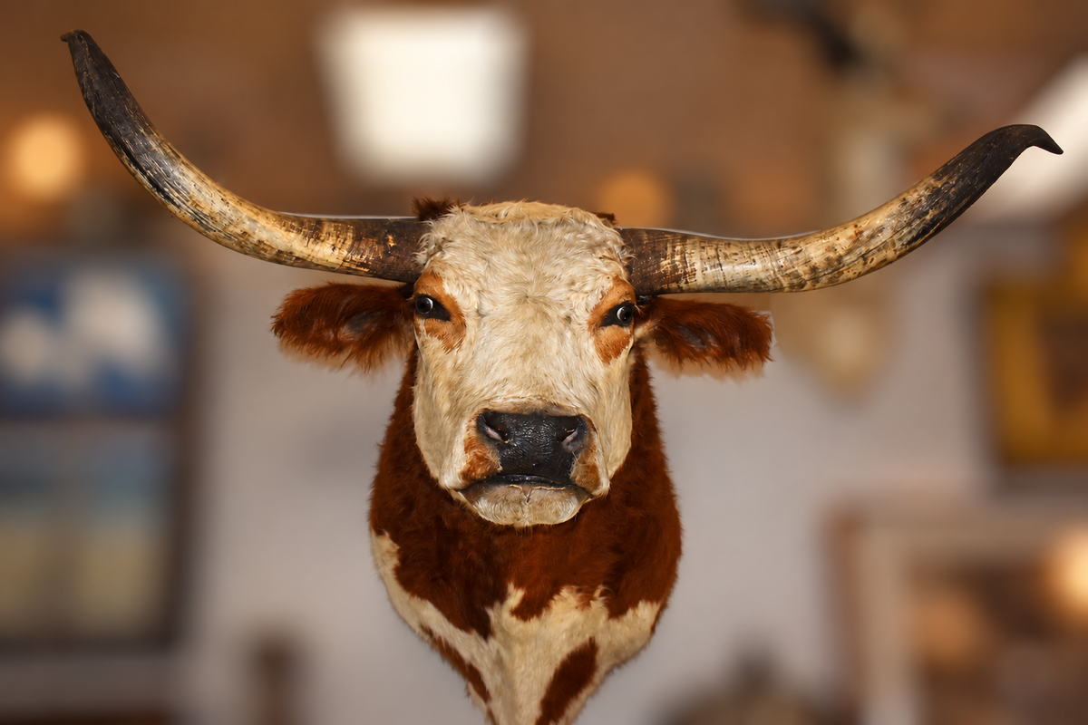 Large Texas Longhorn Bull Taxidermy Shoulder Mount
