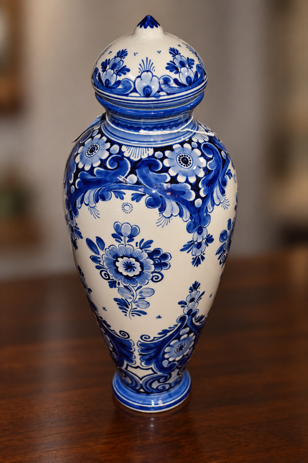 Medum Blue & White Delft Syle Vase 