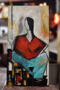 Abstract Seated Figure Original Oil on Canvas