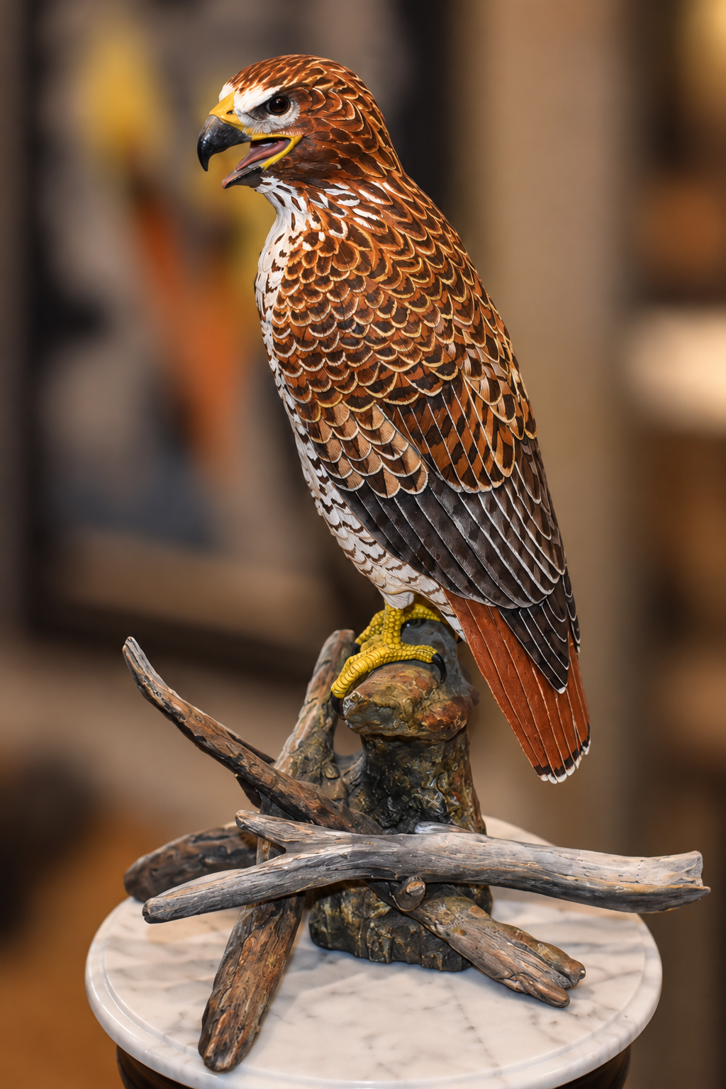 red tailed hawk - side view